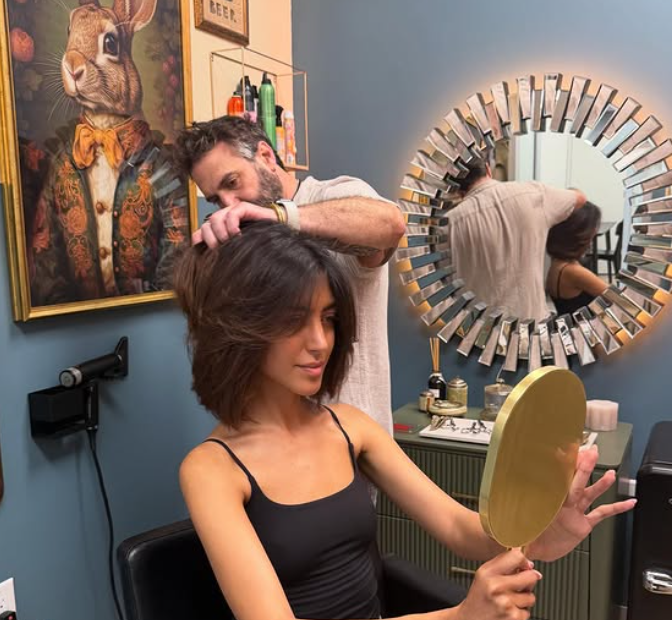 Fabio cutting a bob style